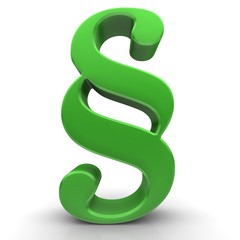 paragraph symbol 3d green sign