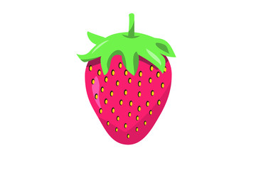 Vector flat image of strawberries on a white background