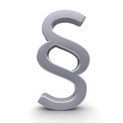 Section sign clause symbol paragraph icon article mark silver 3d render