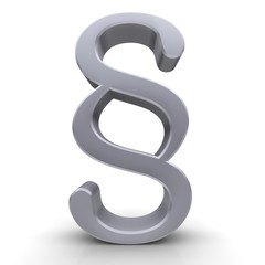 Paragraph sign paragraph symbol article sign silver 3d