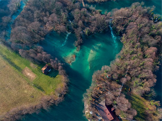 Heart shaped bay on river Una in Bosnia and Herzegovina