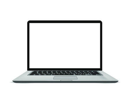 realistic laptop isolated on white background, vector eps10