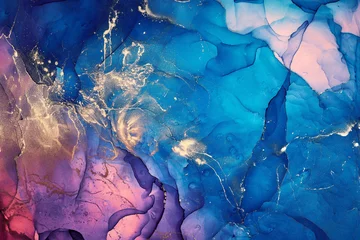 Alkoholtintenfarben durchscheinend. Abstrakter mehrfarbiger Marmorbeschaffenheitshintergrund. Design-Geschenkpapier, Tapeten. Acrylfarben mischen. Moderne Fluidkunst. Alkoholtintenmuster © CHREMOS