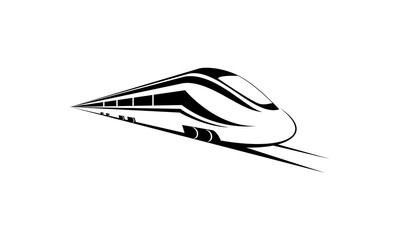 Express train simple modern vector logo