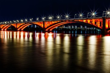 Obraz premium red bridge from Krasnoyarsk, Russia