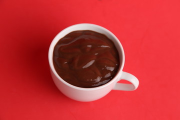 white cup of delicious chocolate