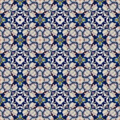 seamless indigo intense blue geometric pattern