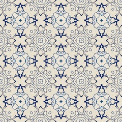 seamless indigo intense blue geometric pattern