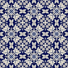 seamless indigo intense blue geometric pattern