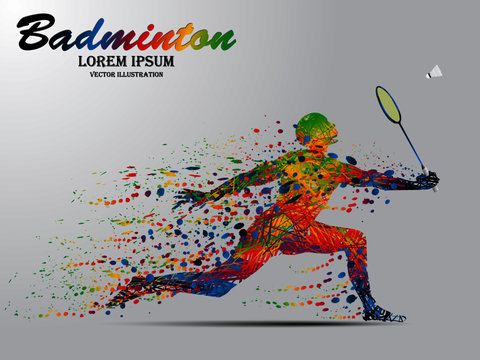 Visual drawing of sport man in start badminton game at fast of speed on  stadium, colorful beautiful design style on white background for vector  illustration, exercise sport concept Stock Vector | Adobe