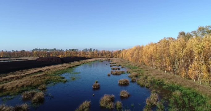Moor - Torfabbau im Vennermoor,  30sekündiges 4K  Drohnenvideo aus der Vogelperspektive