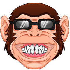 monkey head mascot on a white background