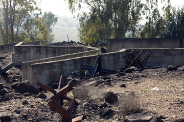 Former battle front in Golan hights