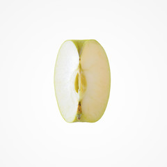 Healthy dietetic  slice an apple isolat on white background.
