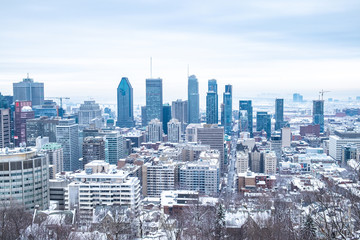 Montreal in winter from Mont Royal, Canada