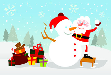 santa claus snowman 