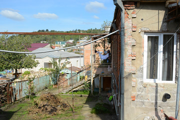 Fototapeta na wymiar Kutaisi, Georgia - September 27, 2018: View to the houses