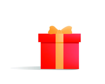 gift box with red bow isolated on white background