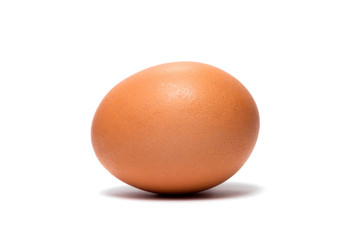 brown chicken egg on a white background