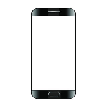 smart phone with blank screen isolated on white background