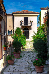 Republic of San Marino. Old street on a sunny day.