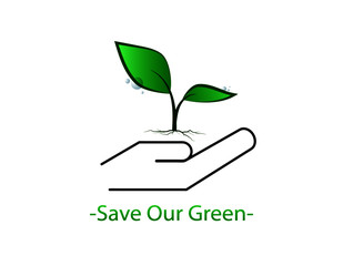 Trees with green leaves look beautiful and refreshing.Save our green LOGO style.