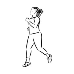 Fototapeta na wymiar silhouette of a girl Jogging 