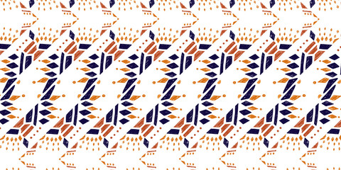 Fototapeta na wymiar ikat color etnical tribal hand - drawn pattern navajo motif for packing, wallpaper, batik.