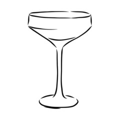 empty wine glass isolated on white background