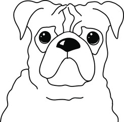 pug line drawing