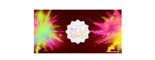Creative text happy holi on blue background with discount offer for festival sale header or banner design.