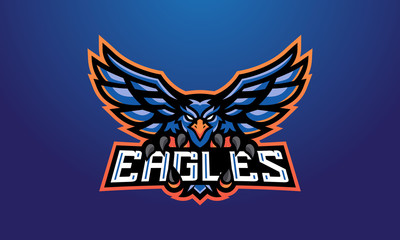 Eagles Blue Esports Mascot Logo Design-04