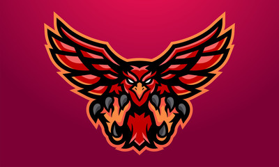 Eagles Red Esports Mascot Logo Design-05