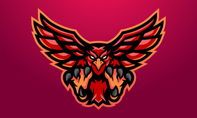 Eagles Red Esports Mascot Logo Design-05 © nico bayu