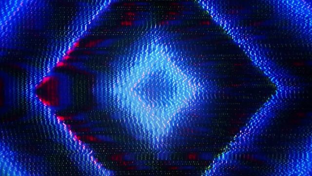 Analog retro style visuals with brightness variations, symetrical pattern and fast moving detailed pattern.