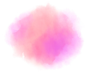 Fototapeta premium Purple and red watercolor brush splash cloud background. Ethereal delicate backdrop on white background. Digital abstract illustration artwork with copy space.