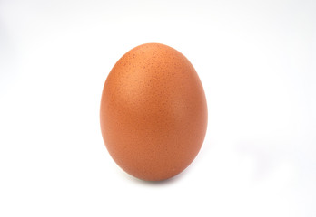 Fresh brown chicken egg isolated on white background