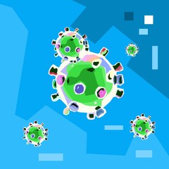 Virus corona with style wpap or pop art 