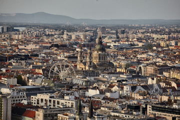 Fototapeta na wymiar View of Budapest from Gellert Mountain