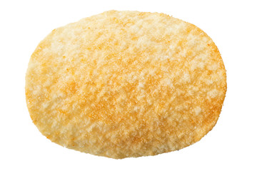 Potato chips isolated on white background.