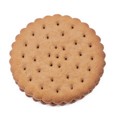 Chocolate chip cookie isolated on white background