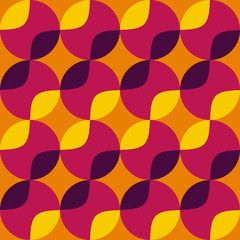 Abstract geometric 70s stile background texture, seamless pattern