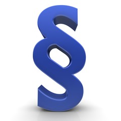 Paragraph sign blue 3d symbol
