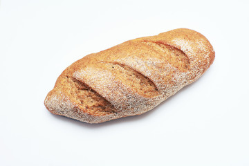 Natural homemade buckwheat bread isolated on a white background. Organic food.