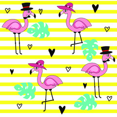 Obraz premium flamingo illustration vector