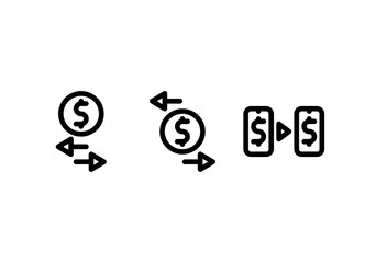 E-Money Transaction Icon. Business Icon Set Vector Logo Symbol.
