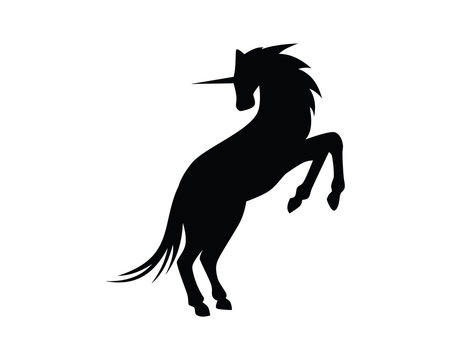 Unicorn Illustration with Silhouette Style