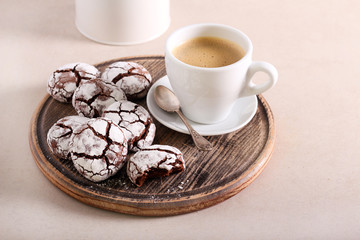 Chocolate fudge crinkle biscuits