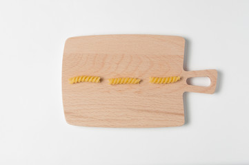 Italian pasta on a cutting board. Italian food