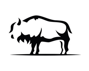 Bison Symbol with Silhouette Style